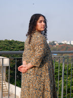 Grey Kalamkari A-line Long Kurta