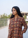 Floral Red Kalamkari A-line Long Kurta