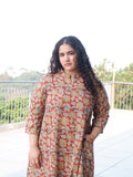 Leaf Red Kalamkari A-line Long Kurta