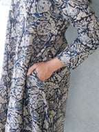 Floral Black Kalamkari A-line Long Kurta