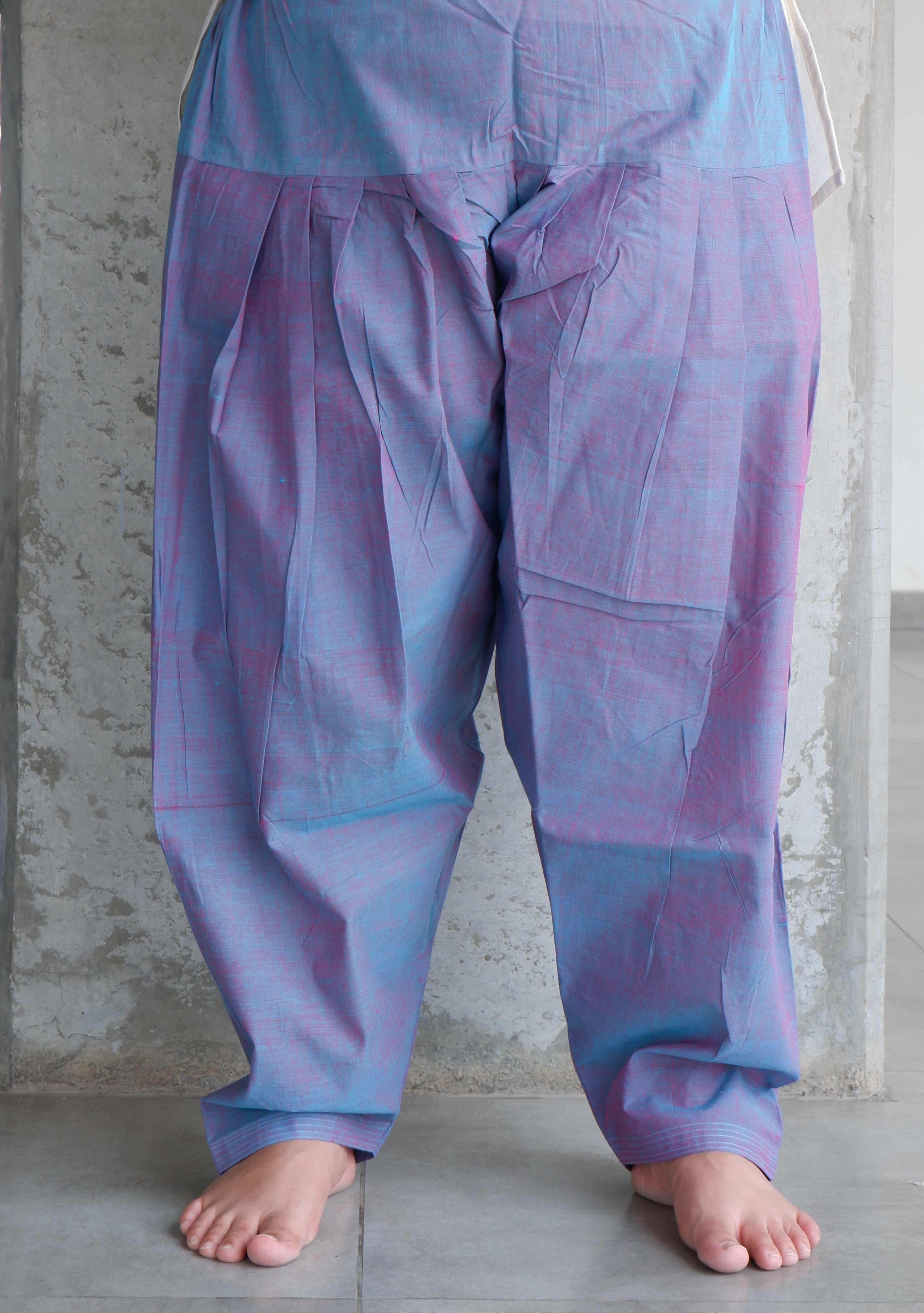 Pinkish Blue Handloomed Salwar