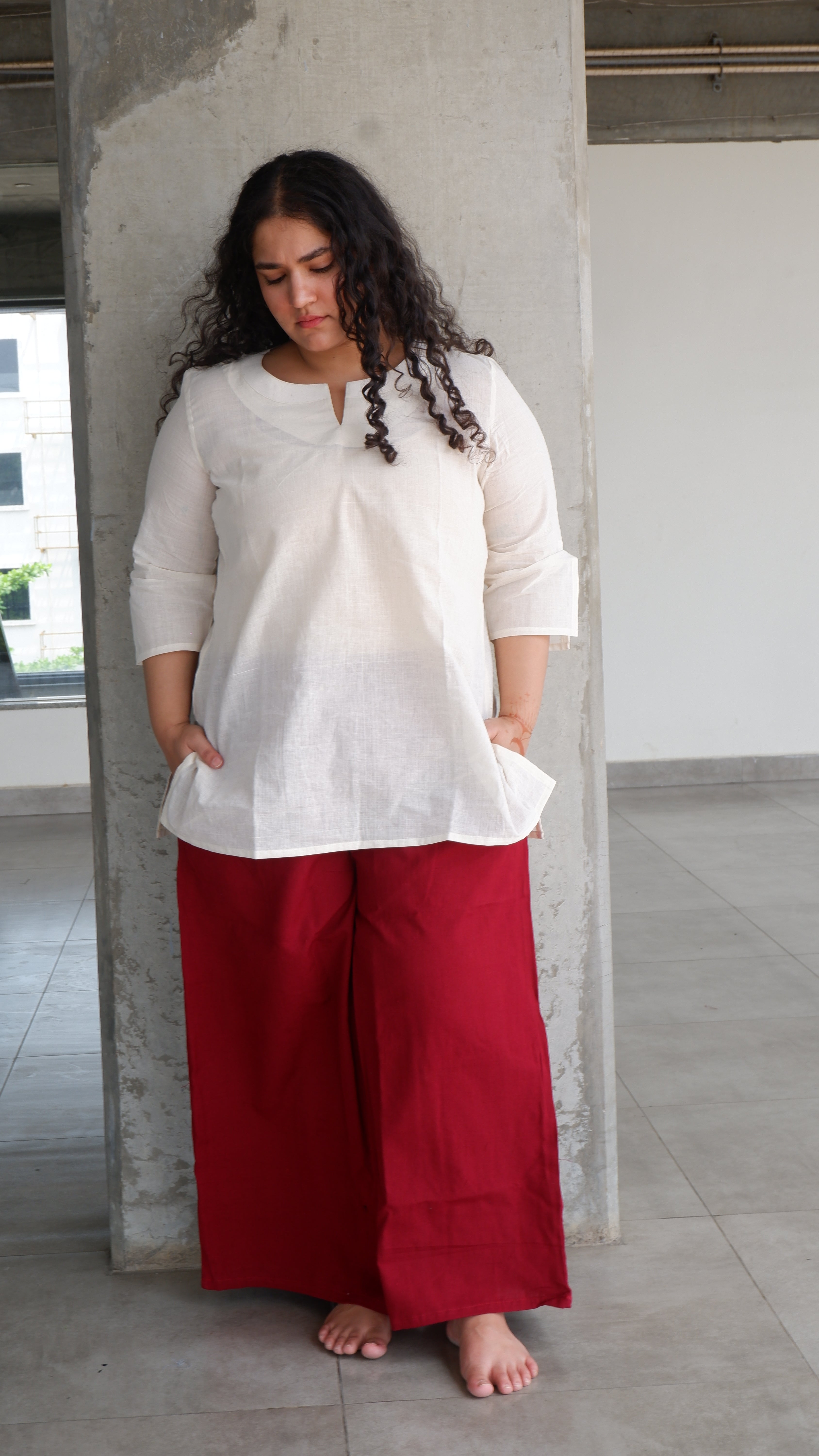 Red Handloomed Palazzo