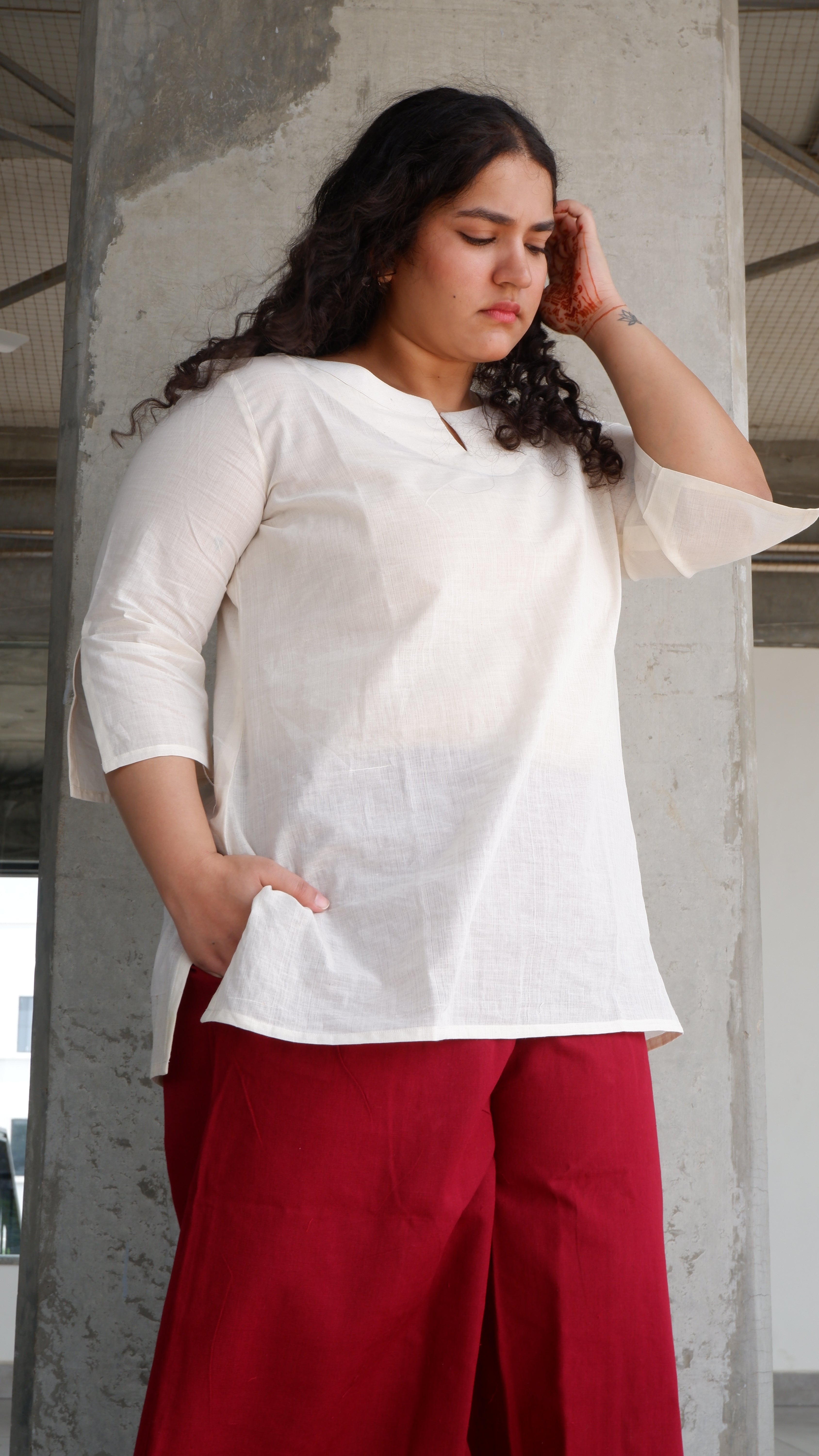 Red Handloomed Palazzo