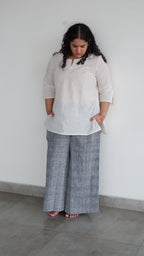 Grey Handloomed Palazzo