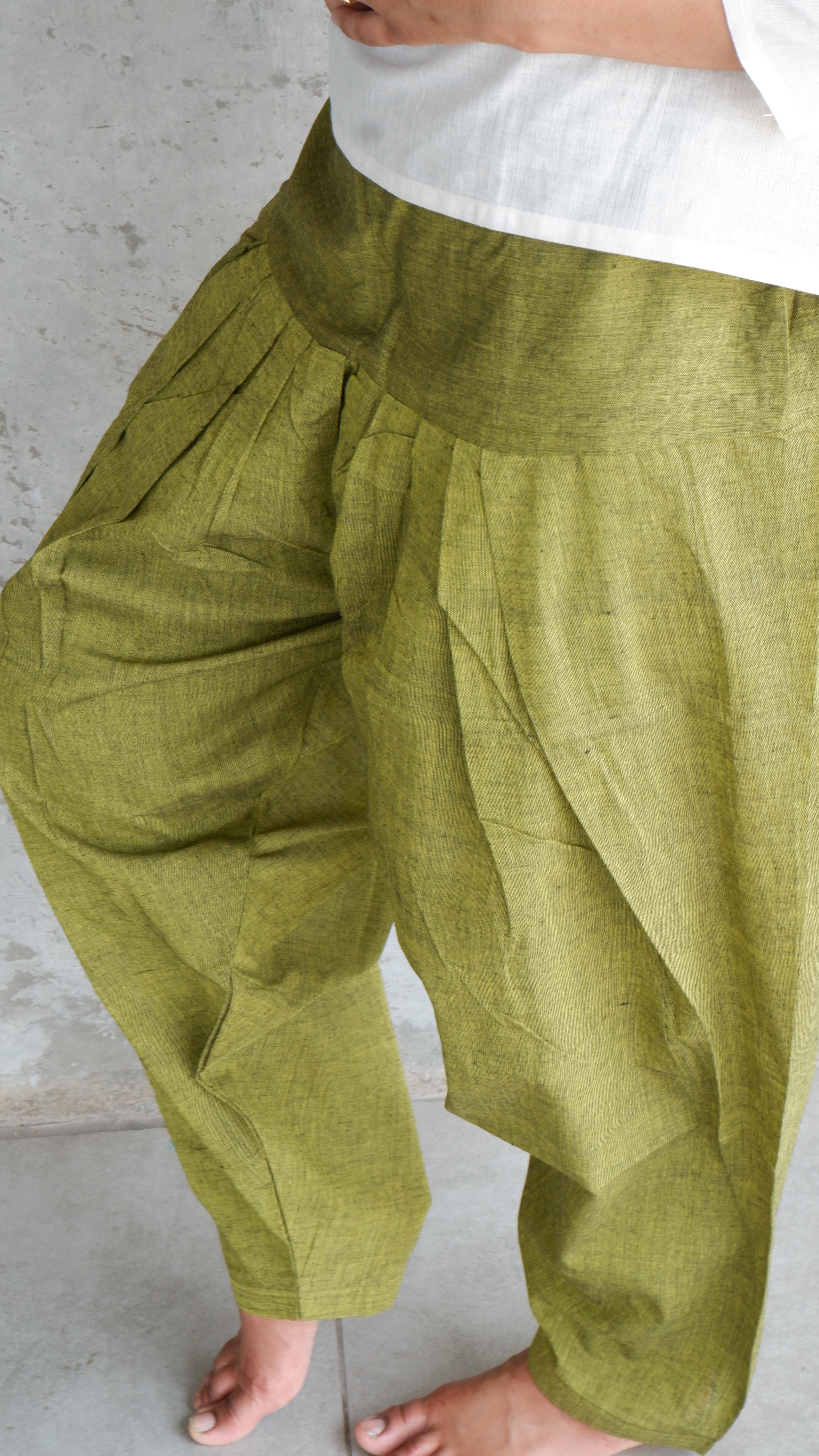Olive Green Handloomed Salwar