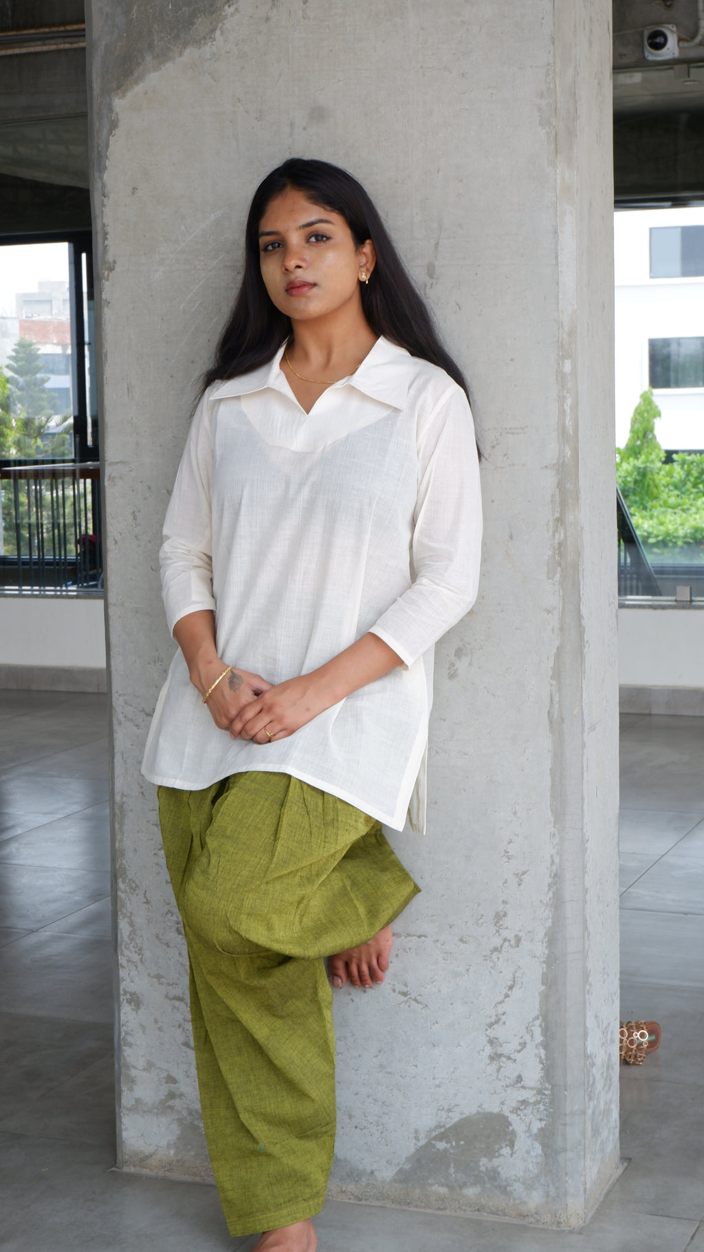 Olive Green Handloomed Salwar