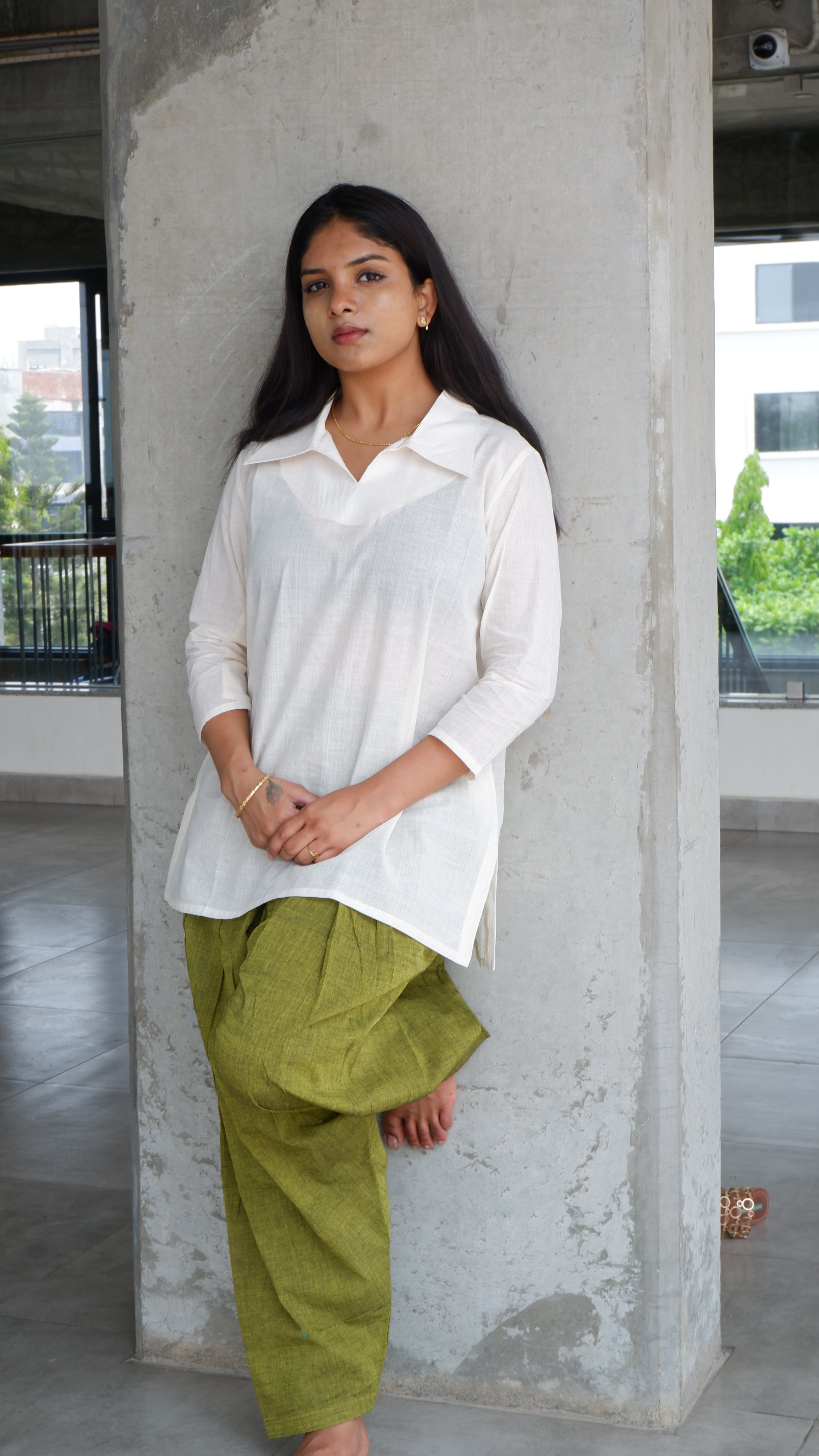 Olive Green Handloomed Salwar