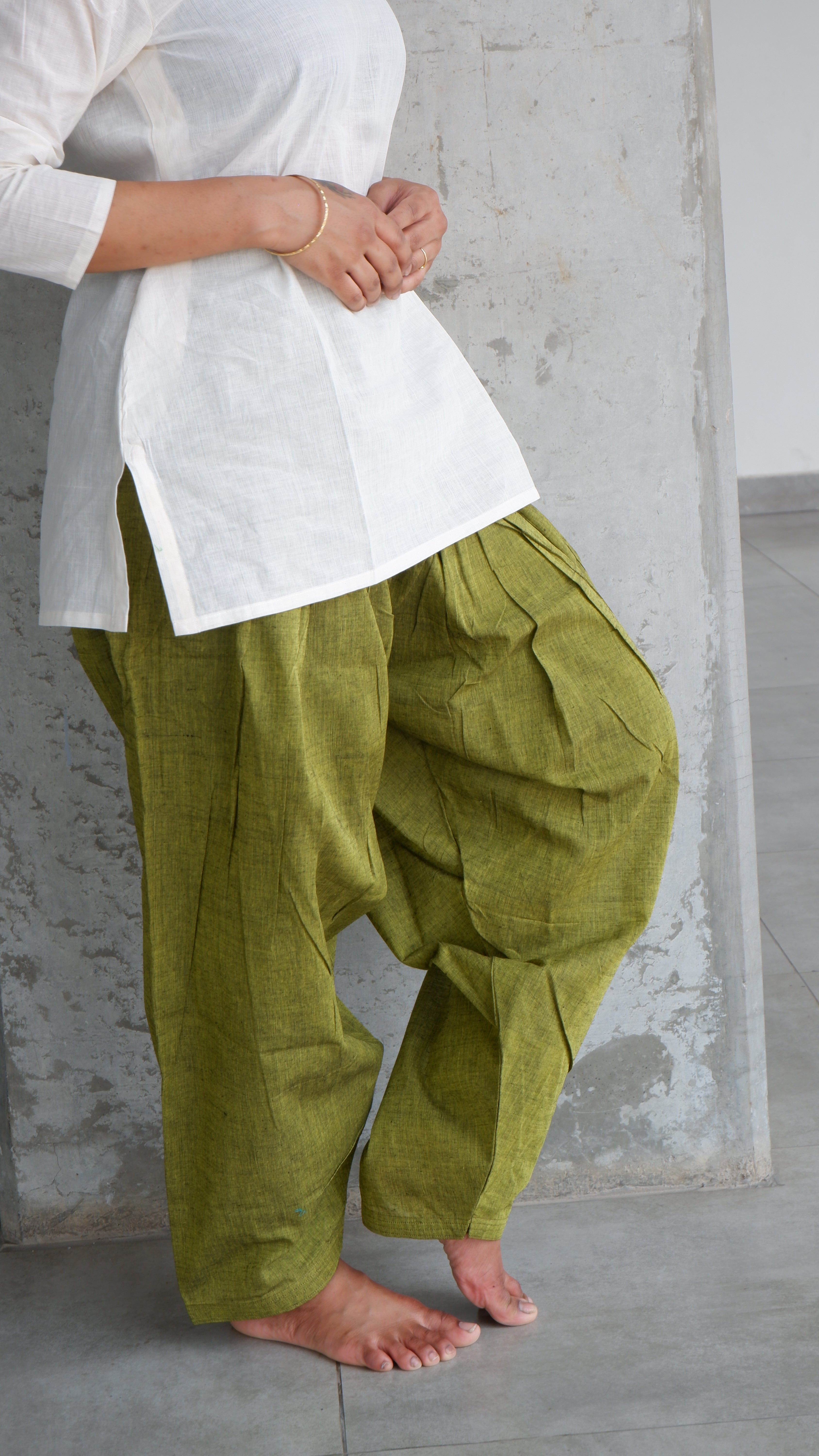 Olive Green Handloomed Salwar