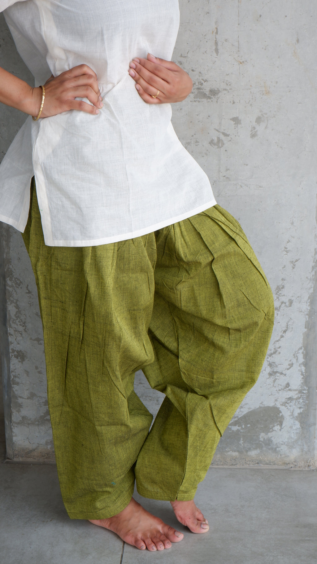 Olive Green Handloomed Salwar