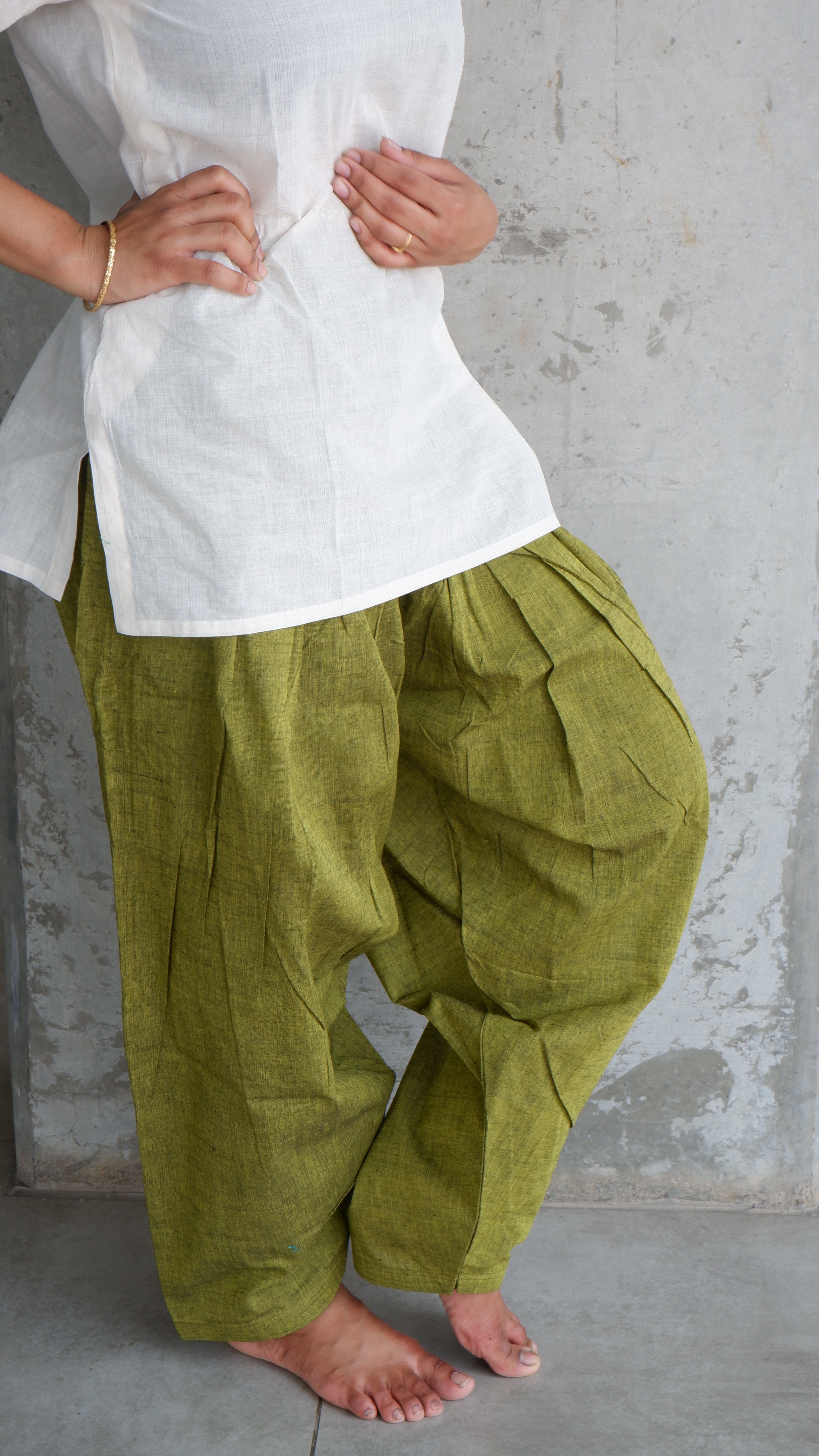 Olive Green Handloomed Salwar