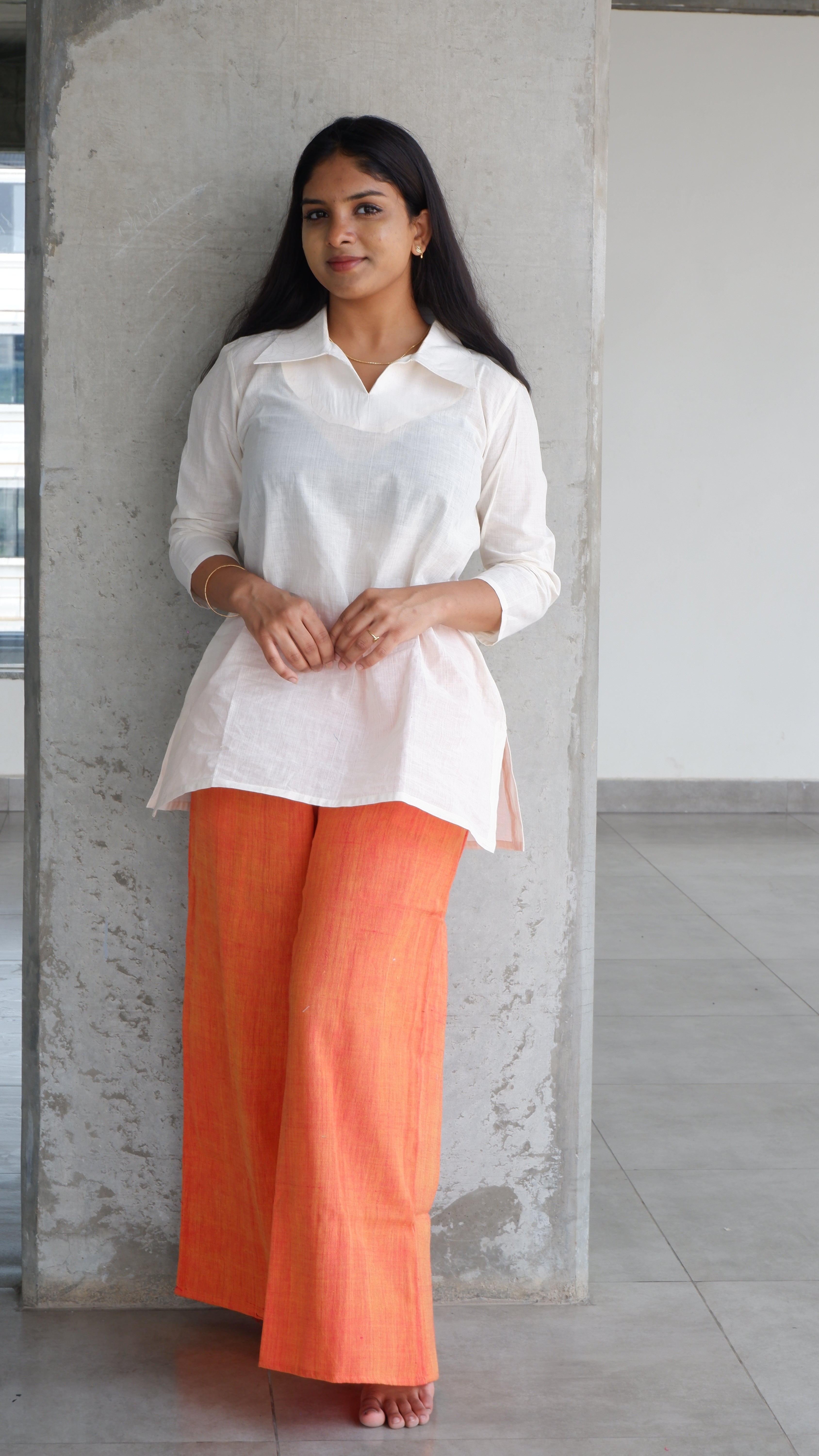 Orange Handloomed Palazzo
