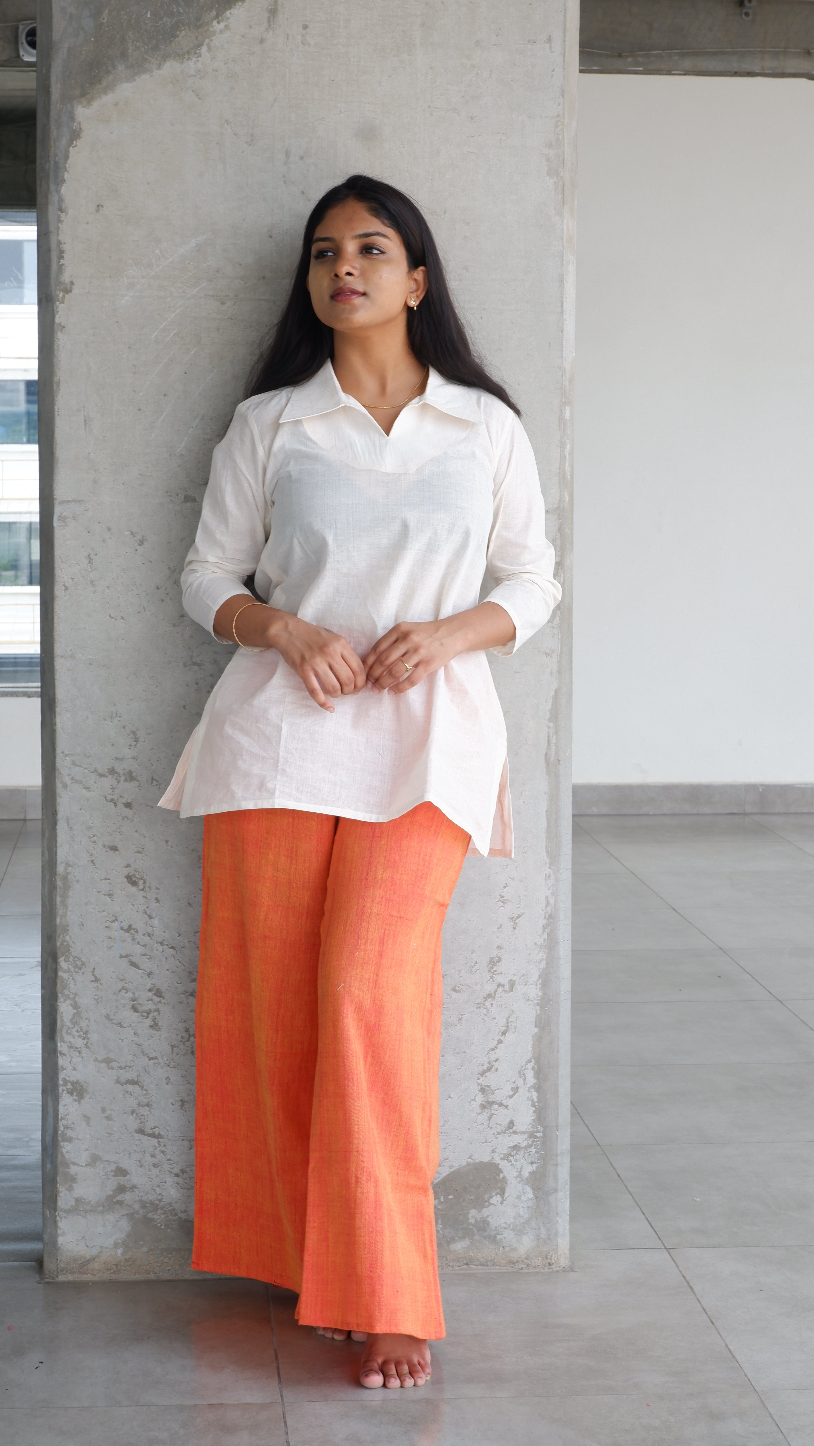 Orange Handloomed Palazzo