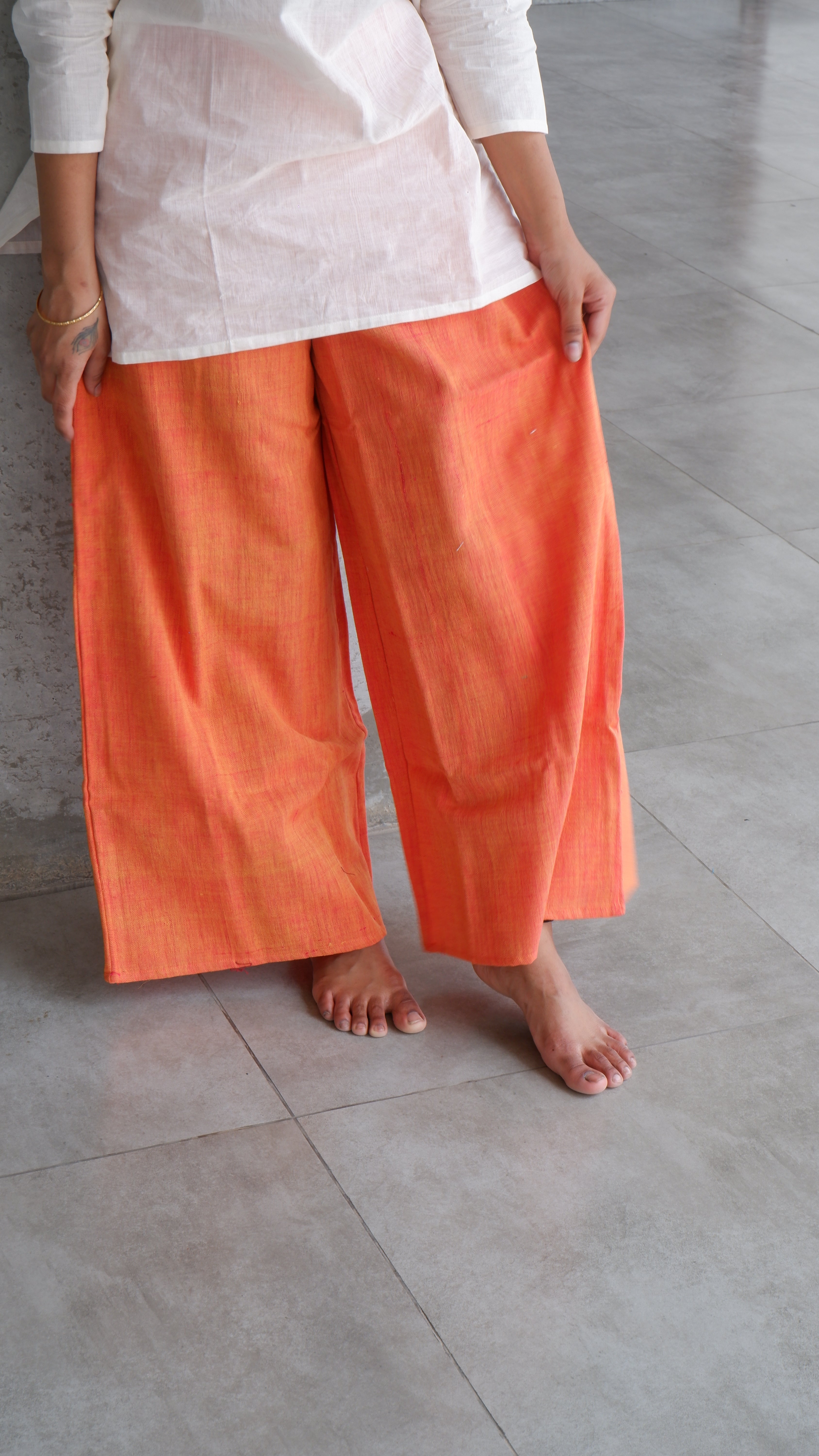 Orange Handloomed Palazzo