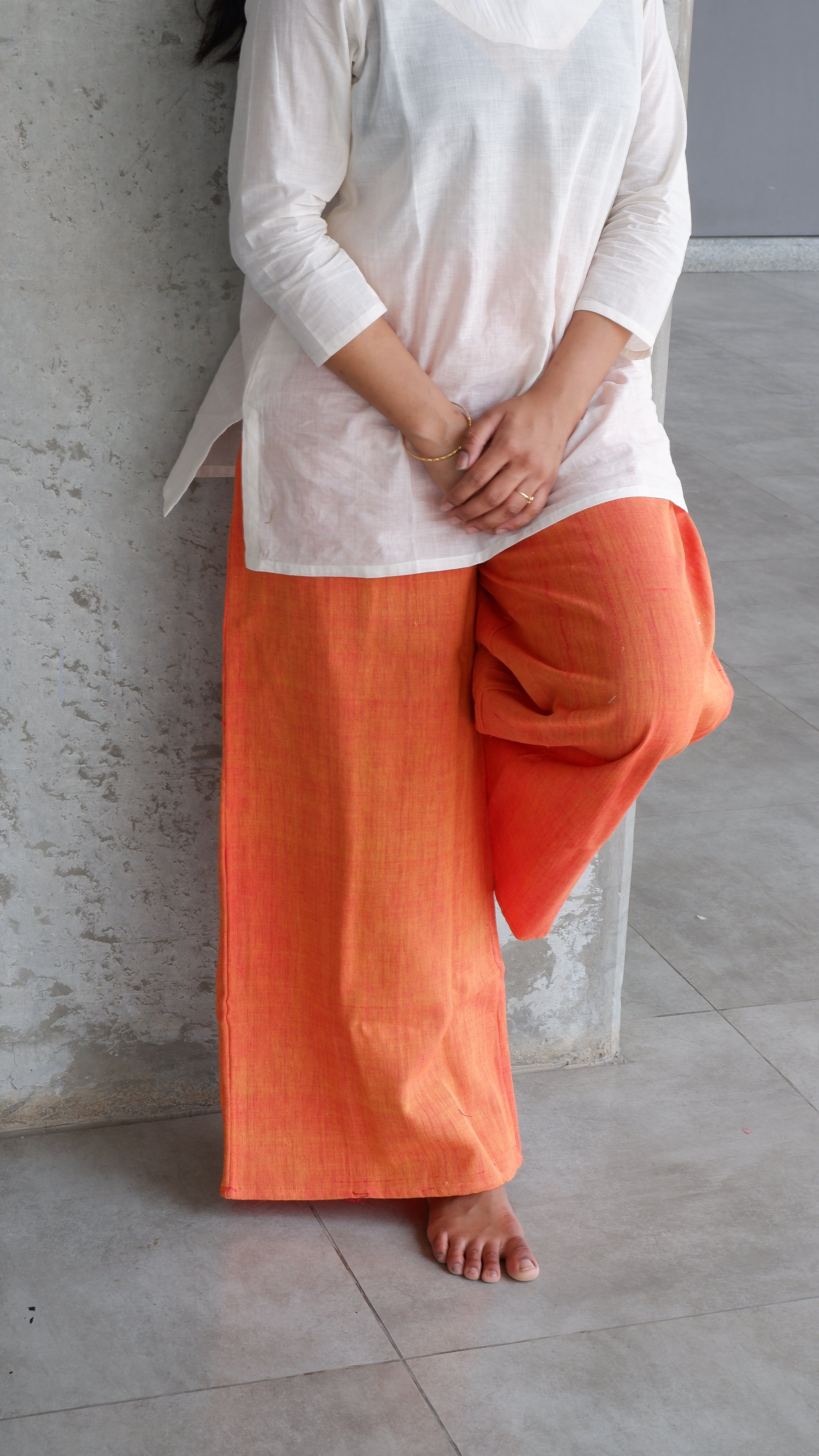 Orange Handloomed Palazzo