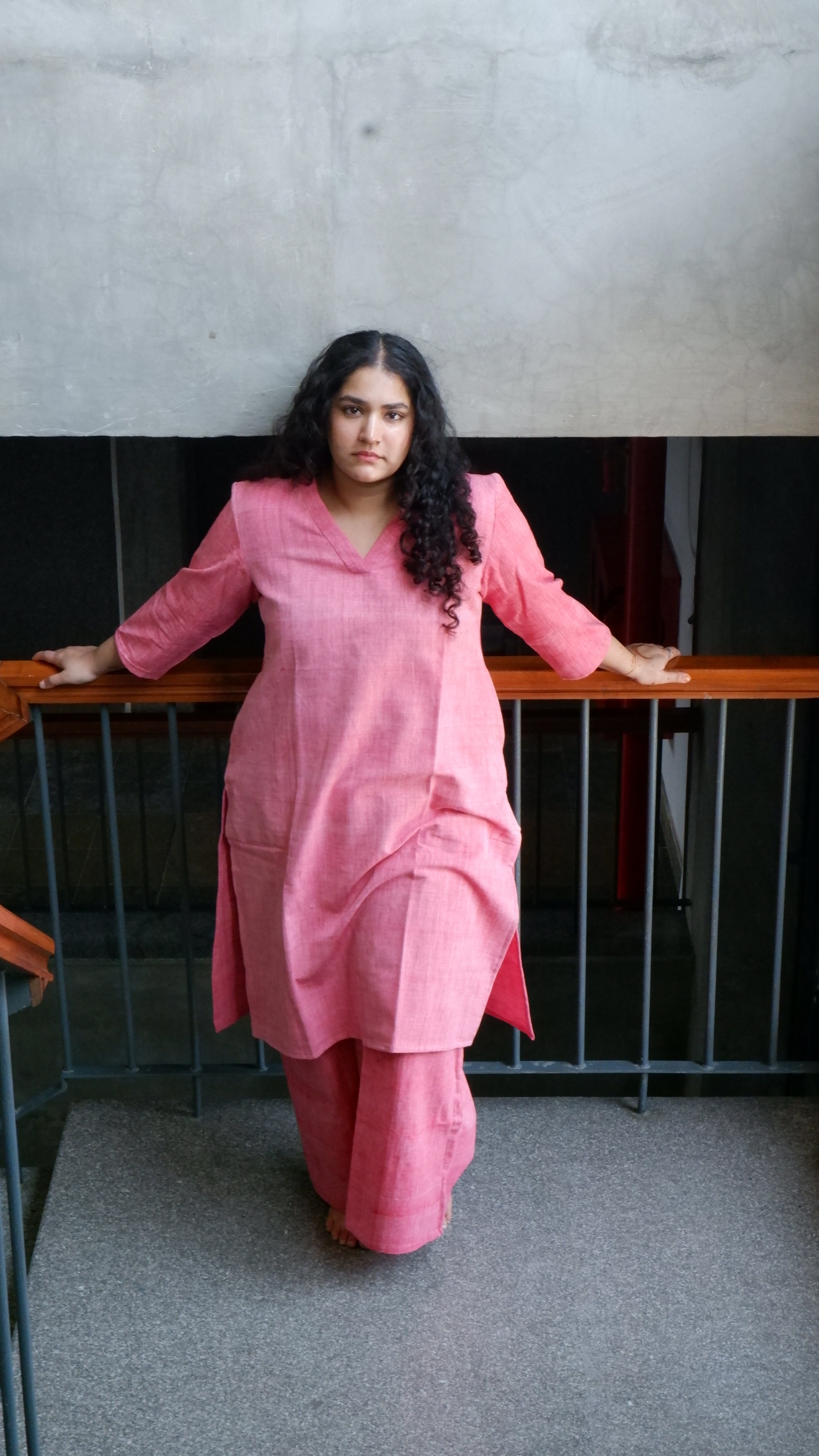 Pink Handloomed Palazzo
