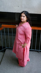 Pink Handloomed Co-ord Set