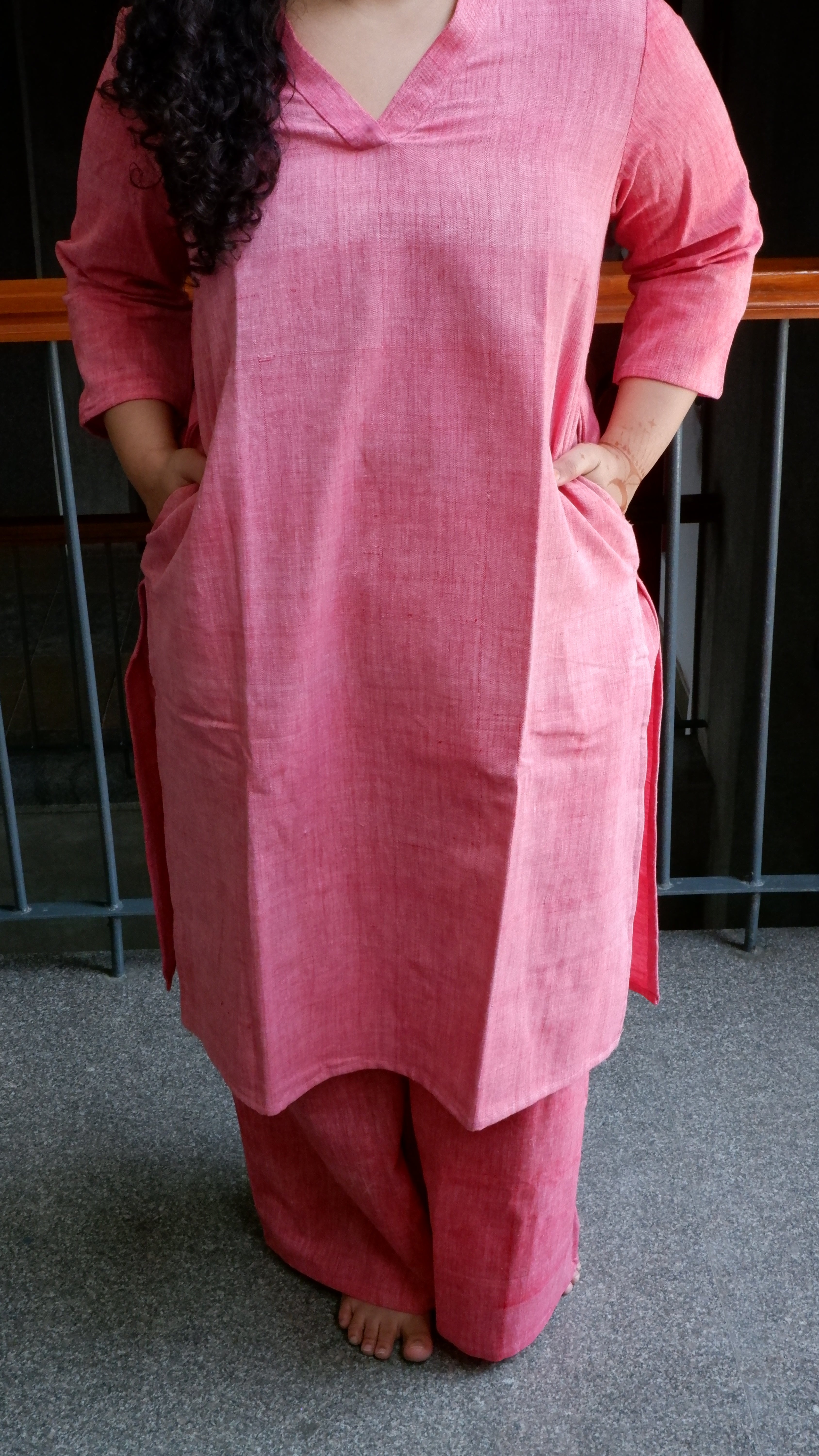 Pink Handloomed Palazzo