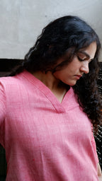 Pink Handloomed Co-ord Set