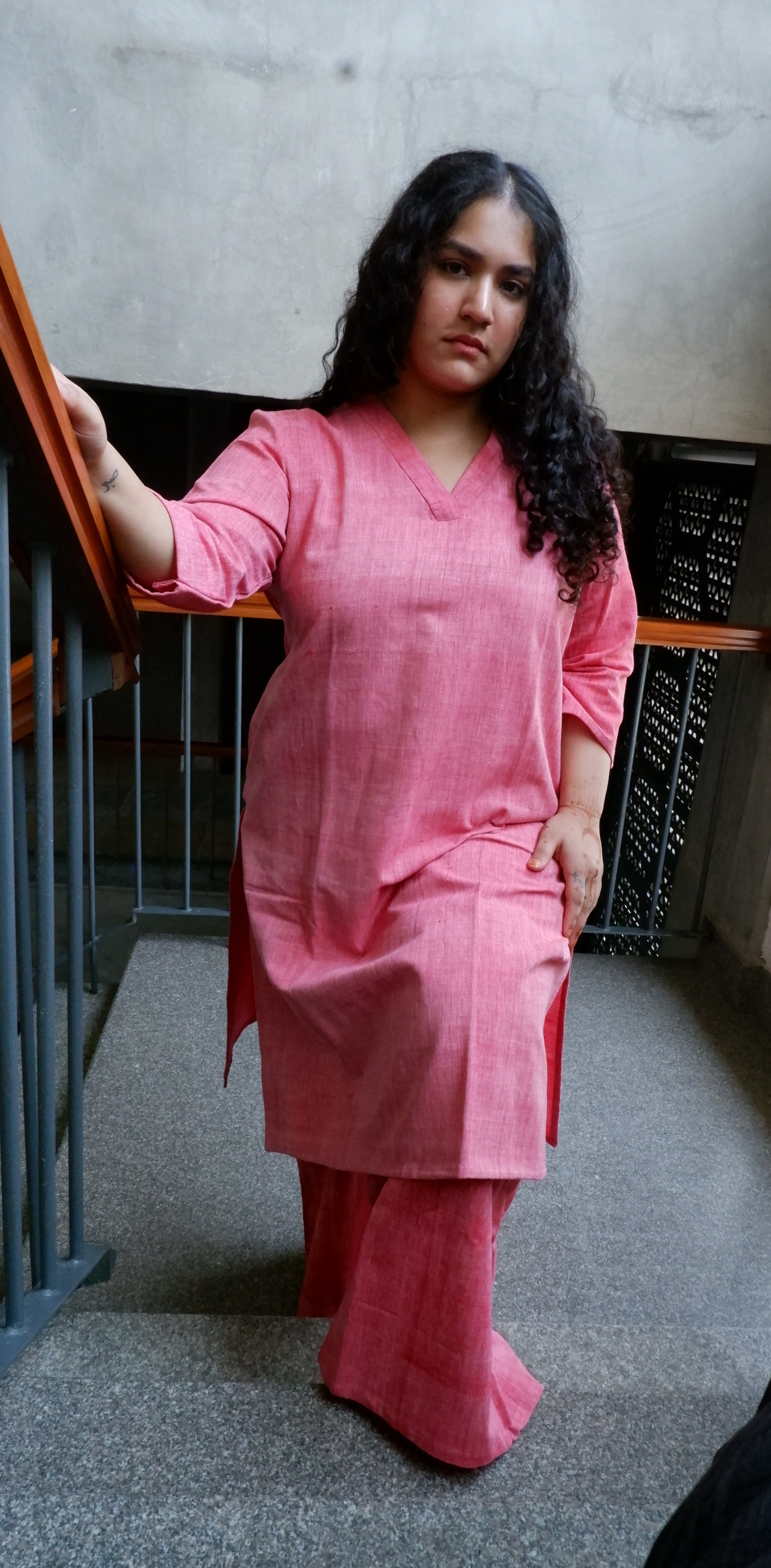 Pink Handloomed Palazzo